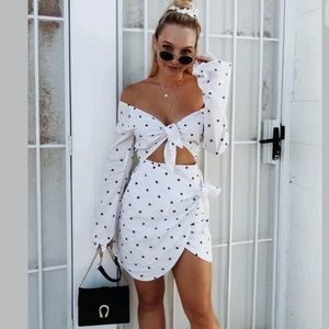 Sabo Skirt Star Print Cut Out Wrap Mini Dress